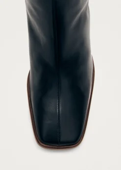 East Schwarze Lederstiefel