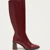 East Sleek Burgunder Lederstiefe