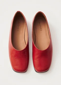 Edie Rote Leder Ballerinas