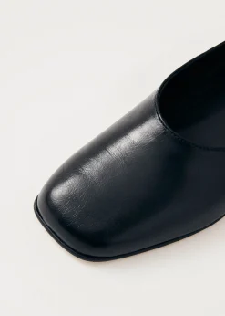 Edie Schwarze Leder-Ballerinas