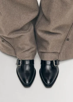 Eras Schwarze Lederstiefeletten