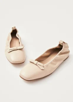 Freya Creme Leder Flache Ballerinas