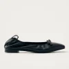 Freya Schwarze Leder-Flache Ballerinas