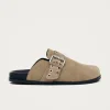Halia Beige Wildleder Clogs