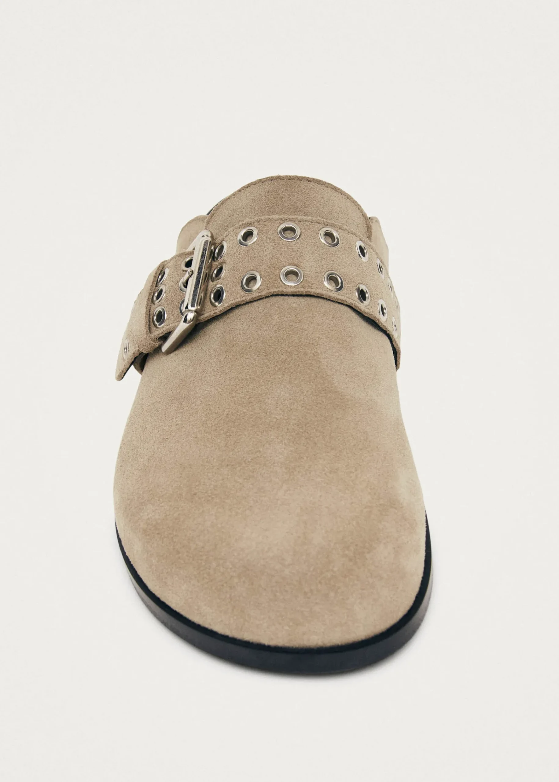 Halia Beige Wildleder Clogs