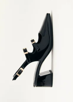 Hanna Schwarze Vegane Slingback-Pumps