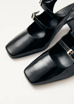 Hanna Schwarze Vegane Slingback-Pumps