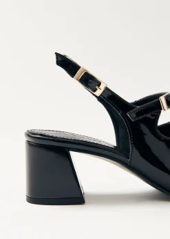 Hanna Schwarze Vegane Slingback-Pumps