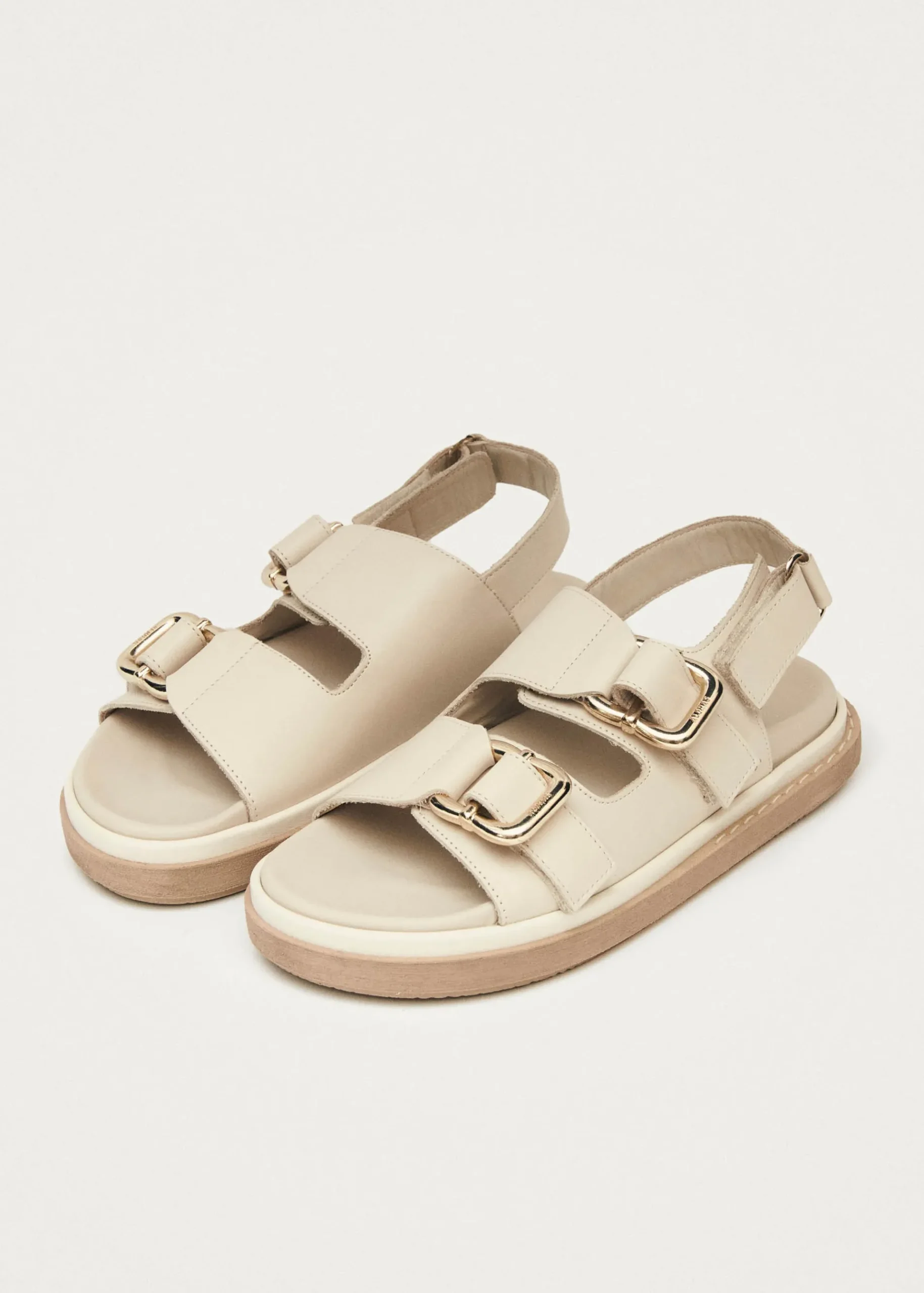 Harper Ledersandalen in Weiß Elfenbein