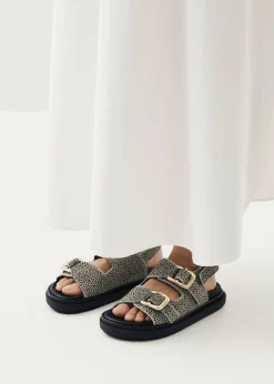 Harper Soft Grey Leather Sandals