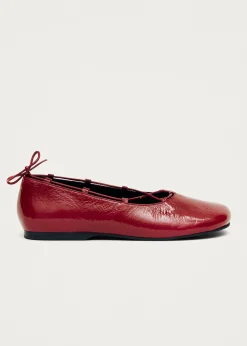 Hollis Onix Red Leather Ballet Flats