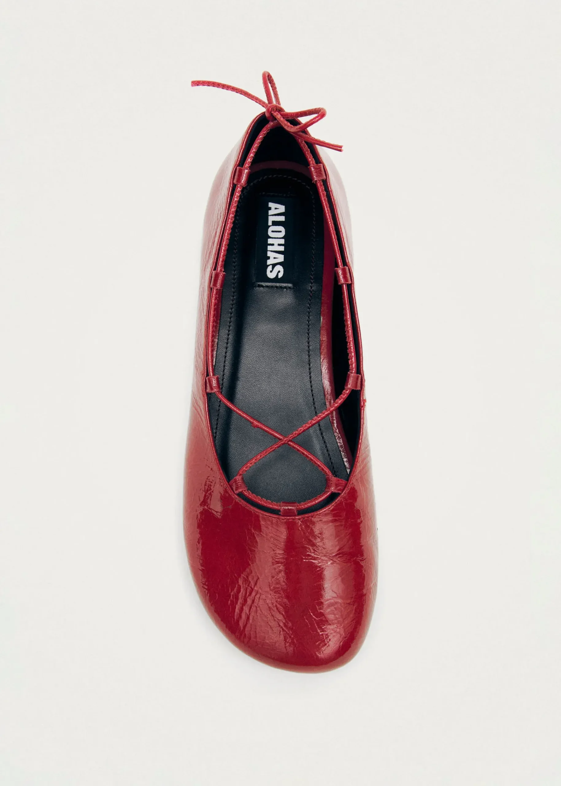 Hollis Onix Red Leather Ballet Flats