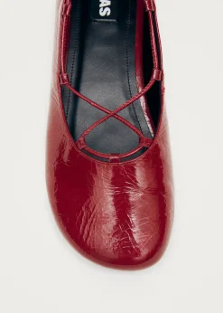 Hollis Onix Red Leather Ballet Flats