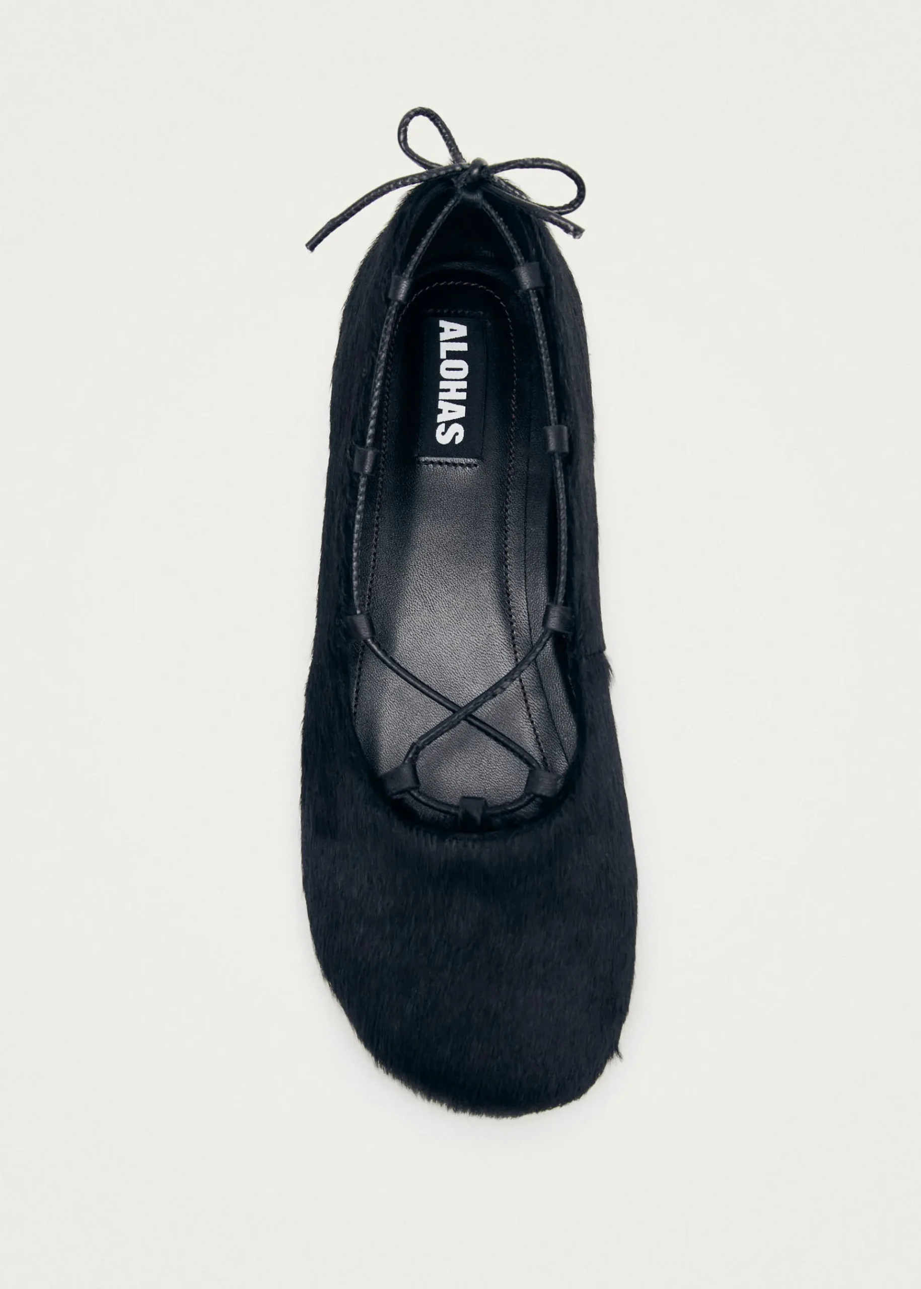 Hollis Soft Black Leather Ballet Flats