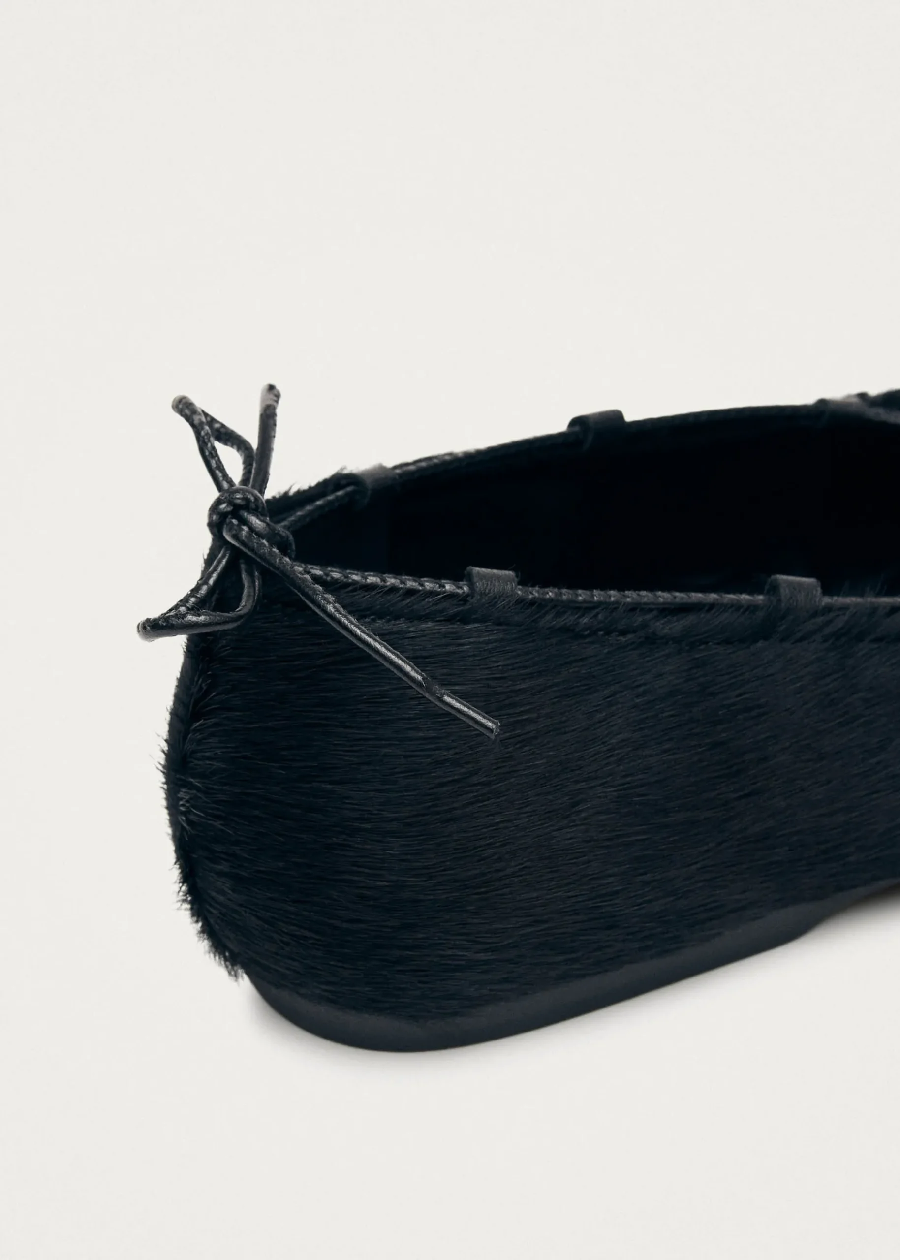 Hollis Soft Black Leather Ballet Flats