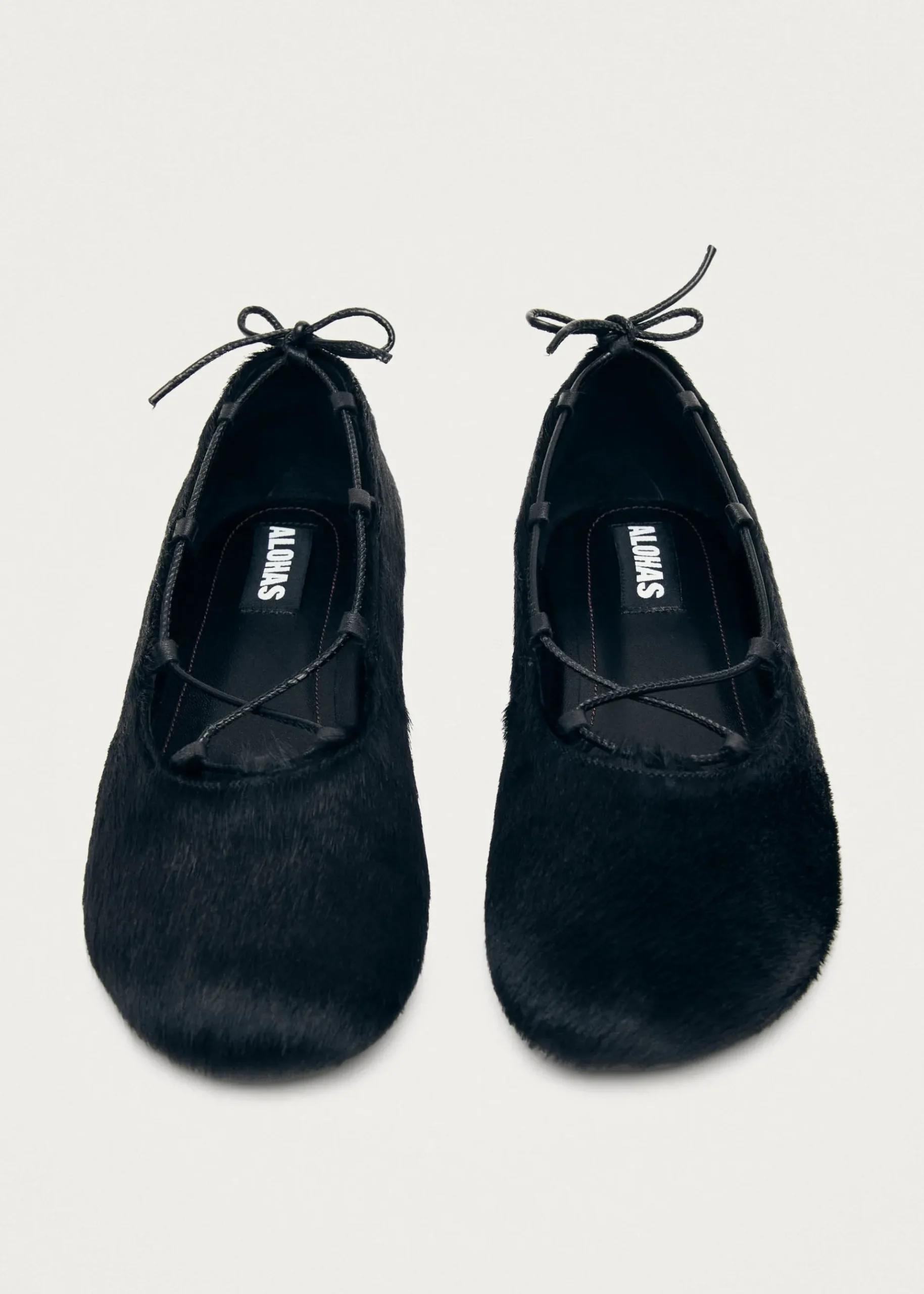 Hollis Soft Black Leather Ballet Flats