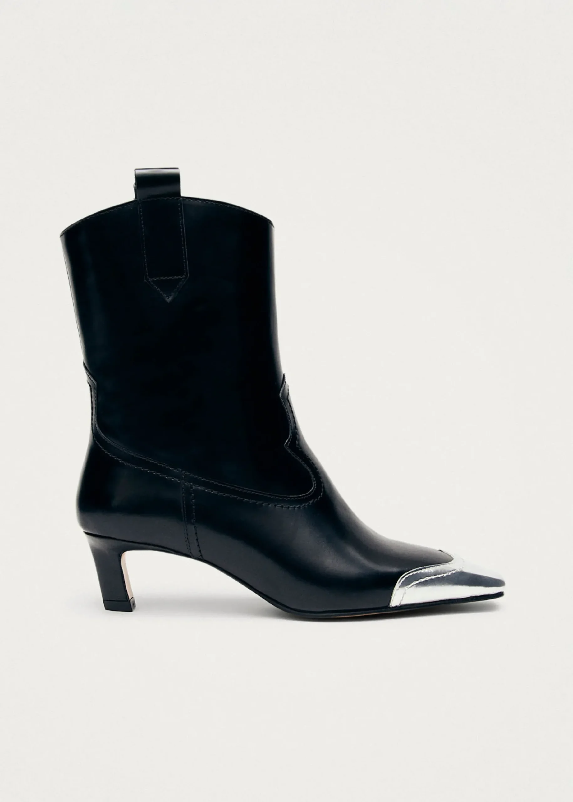 Hudson Shimmer Schwarze Cowboystiefel mit silbernen Spitzen