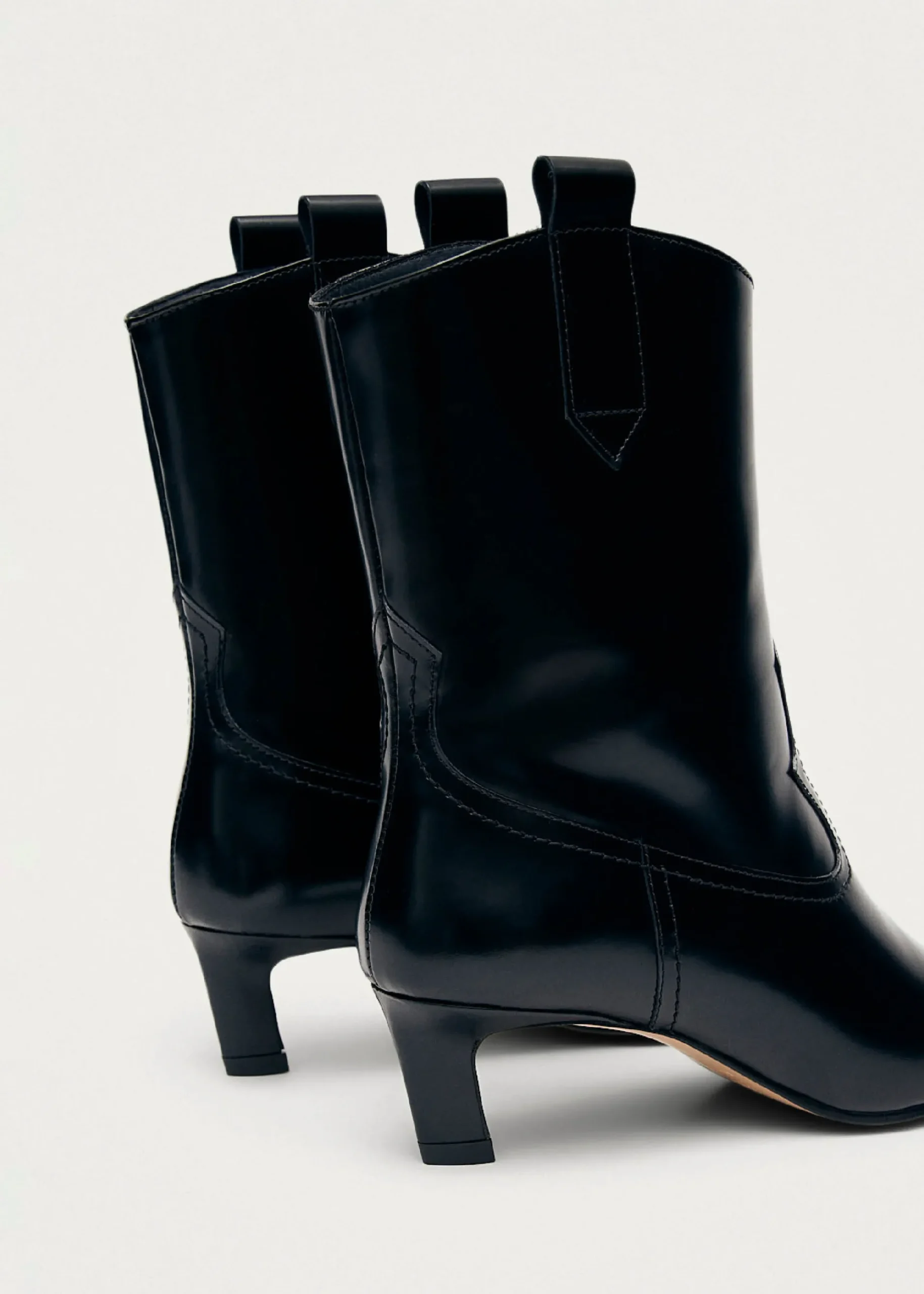Hudson Shimmer Schwarze Cowboystiefel mit silbernen Spitzen