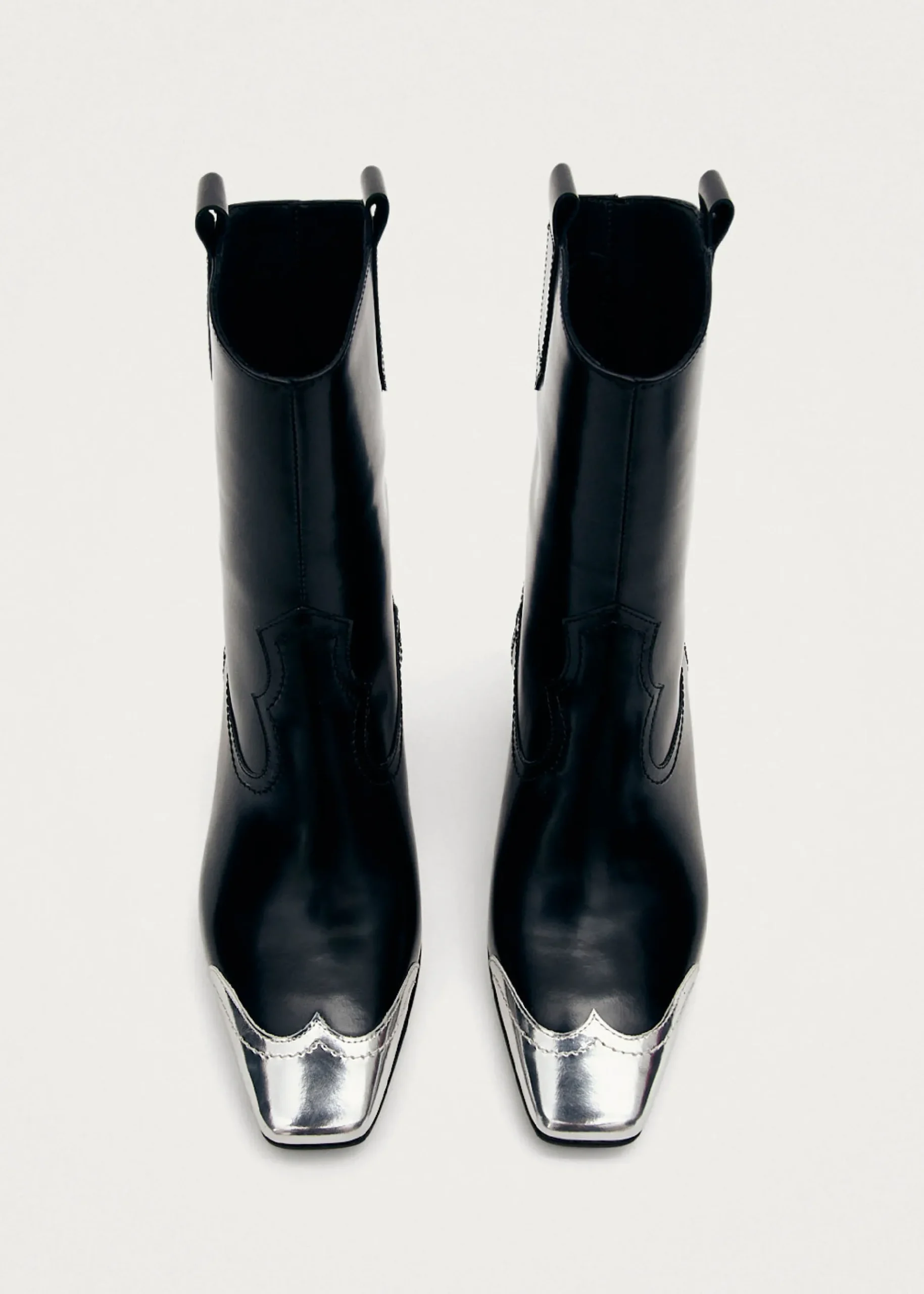 Hudson Shimmer Schwarze Cowboystiefel mit silbernen Spitzen