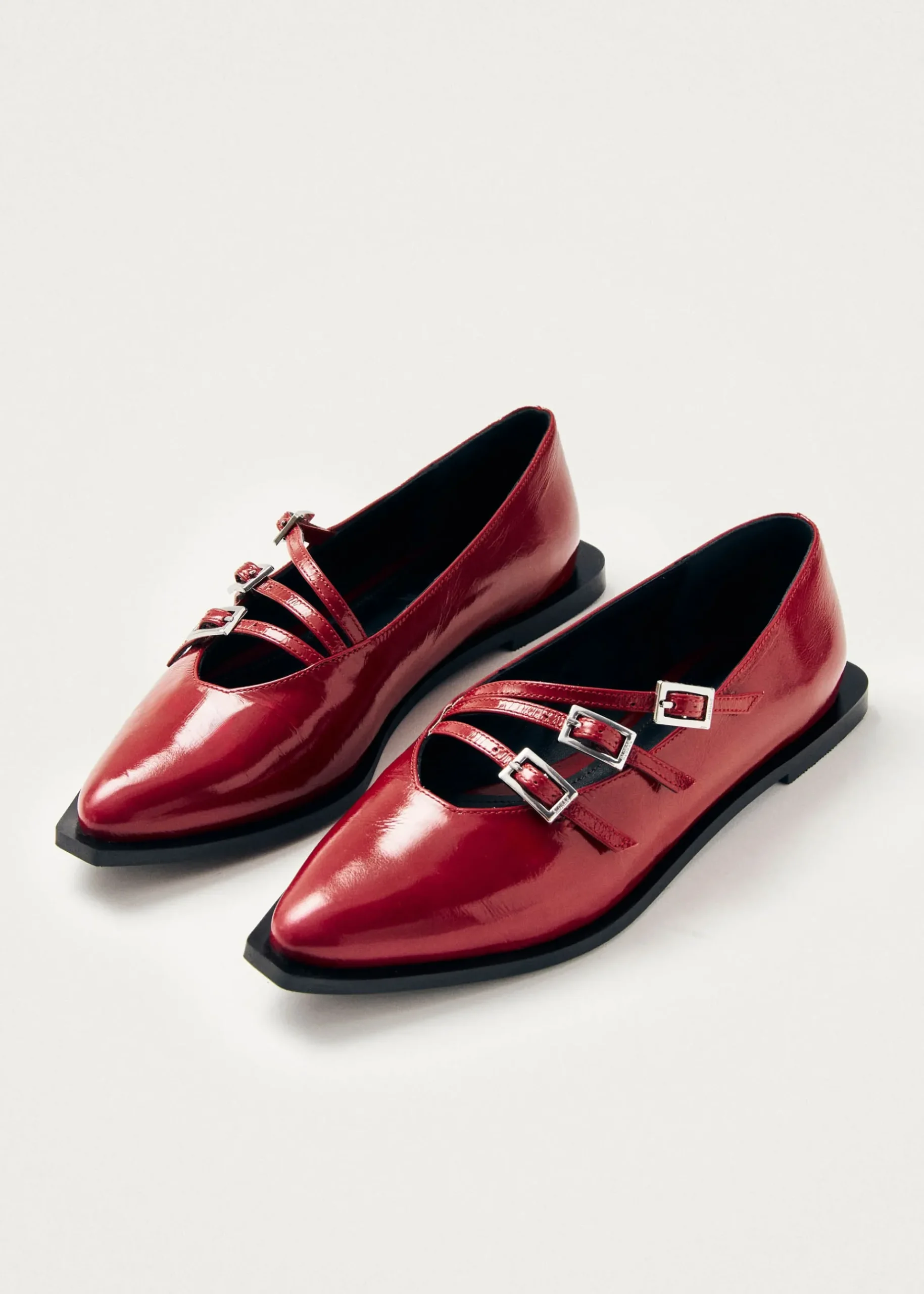 Jive Onix Rote Leder Ballerinas