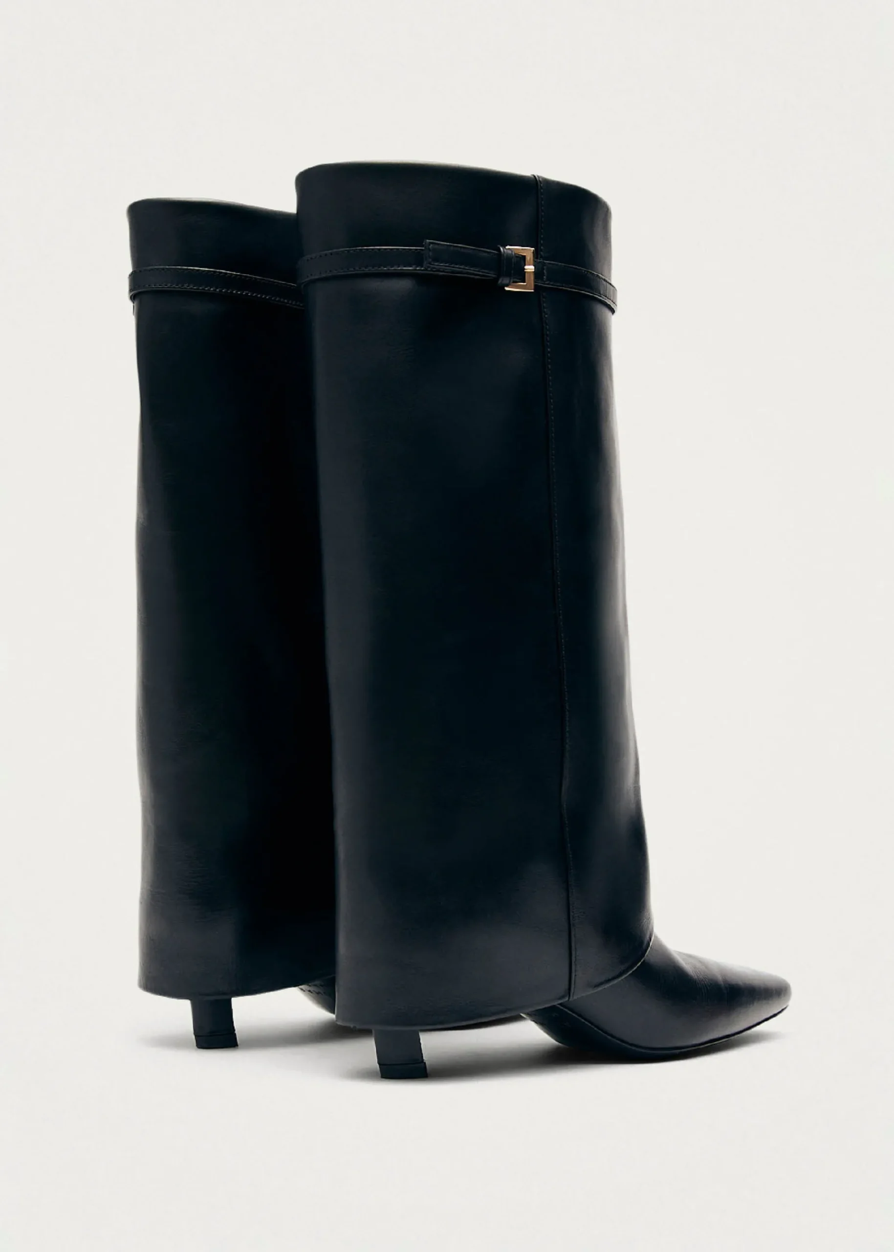 Kaia Schwarze Lederstiefel