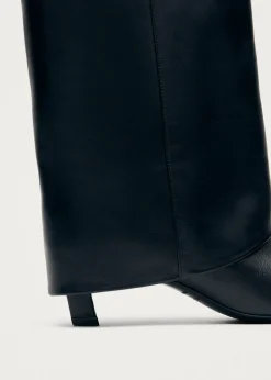 Kaia Schwarze Lederstiefel