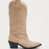 Liberty Cowboystiefel aus Beigem Wildleder