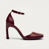 Liebe Onix Burgundfarbene Leder Pumps