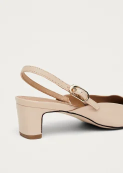 Lindy Bicolor Cremefarbene Schwarze Leder Pumps