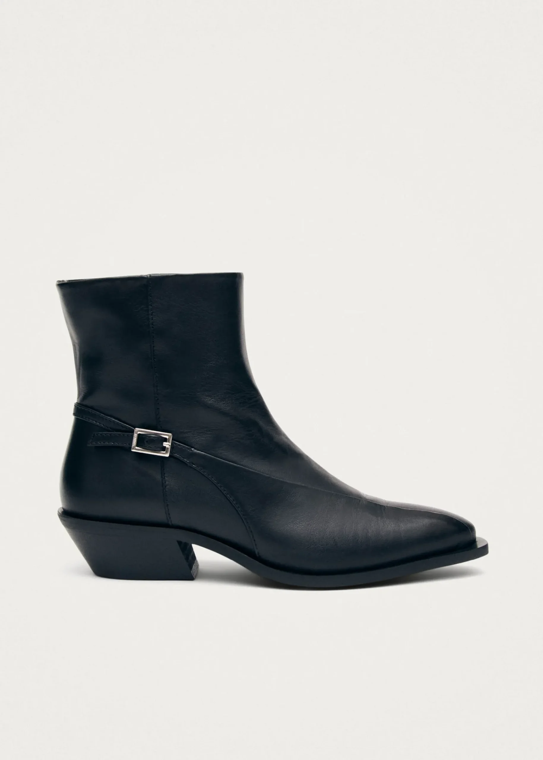 Lizzie Schwarze Leder Stiefeletten