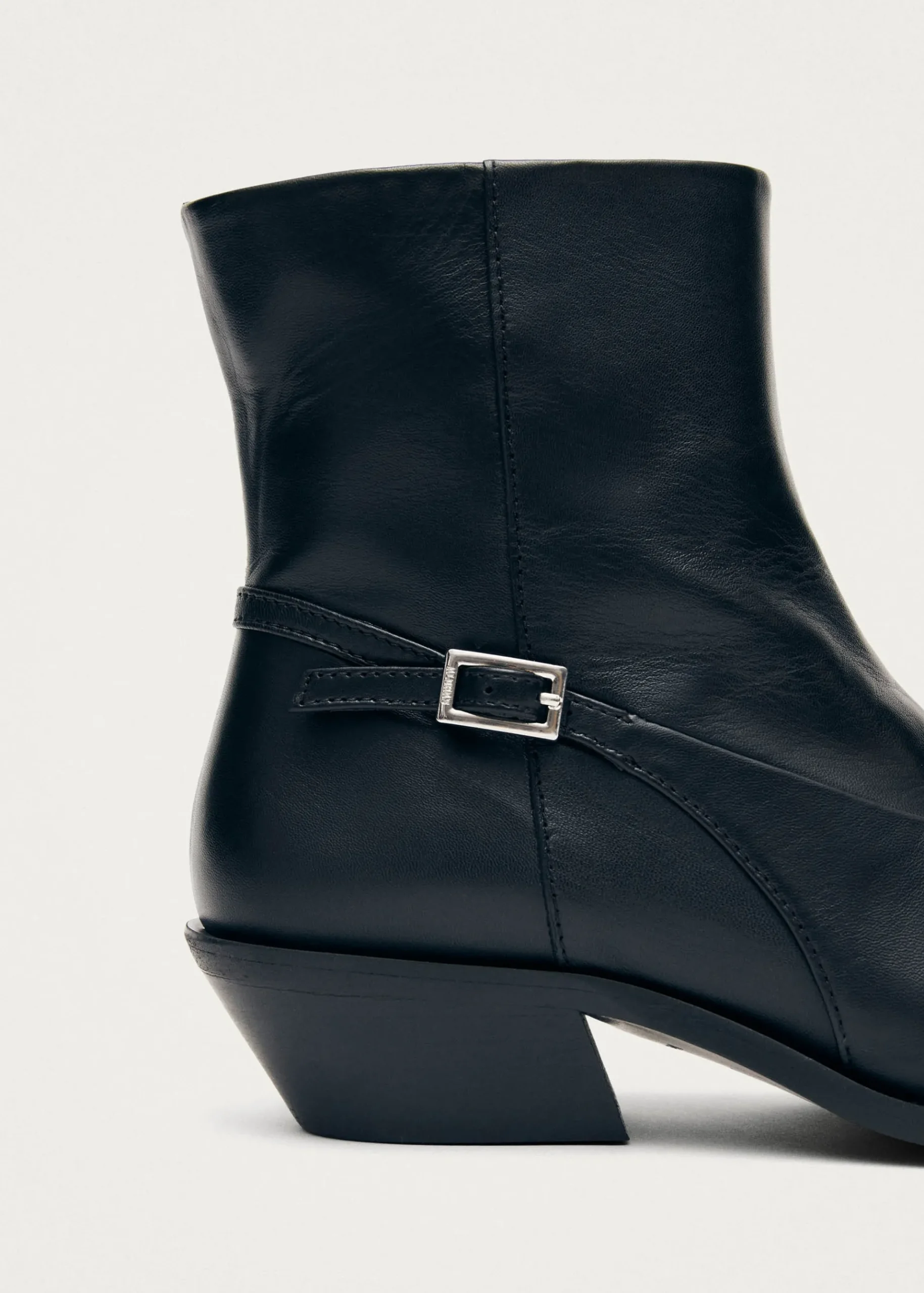 Lizzie Schwarze Leder Stiefeletten