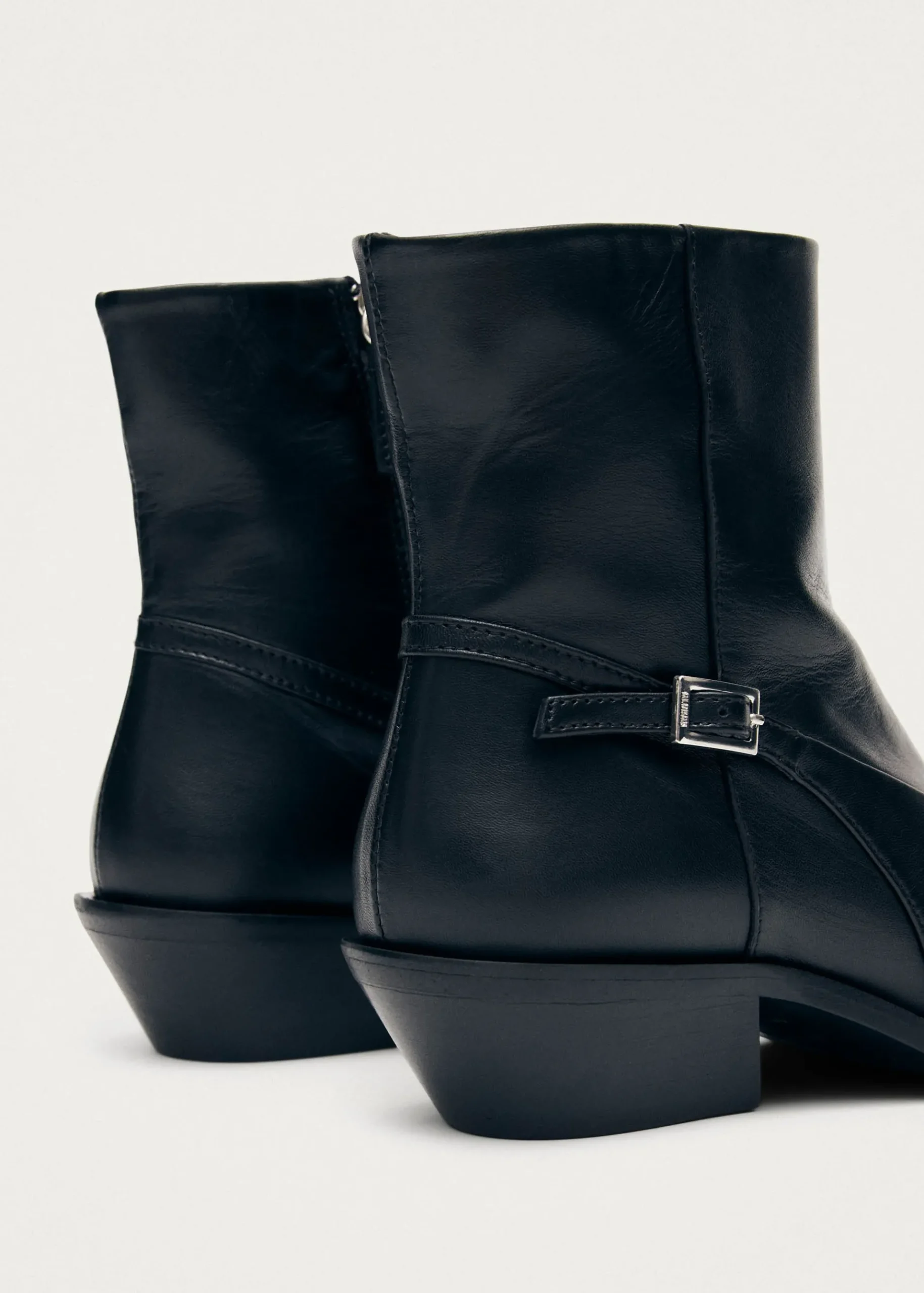 Lizzie Schwarze Leder Stiefeletten