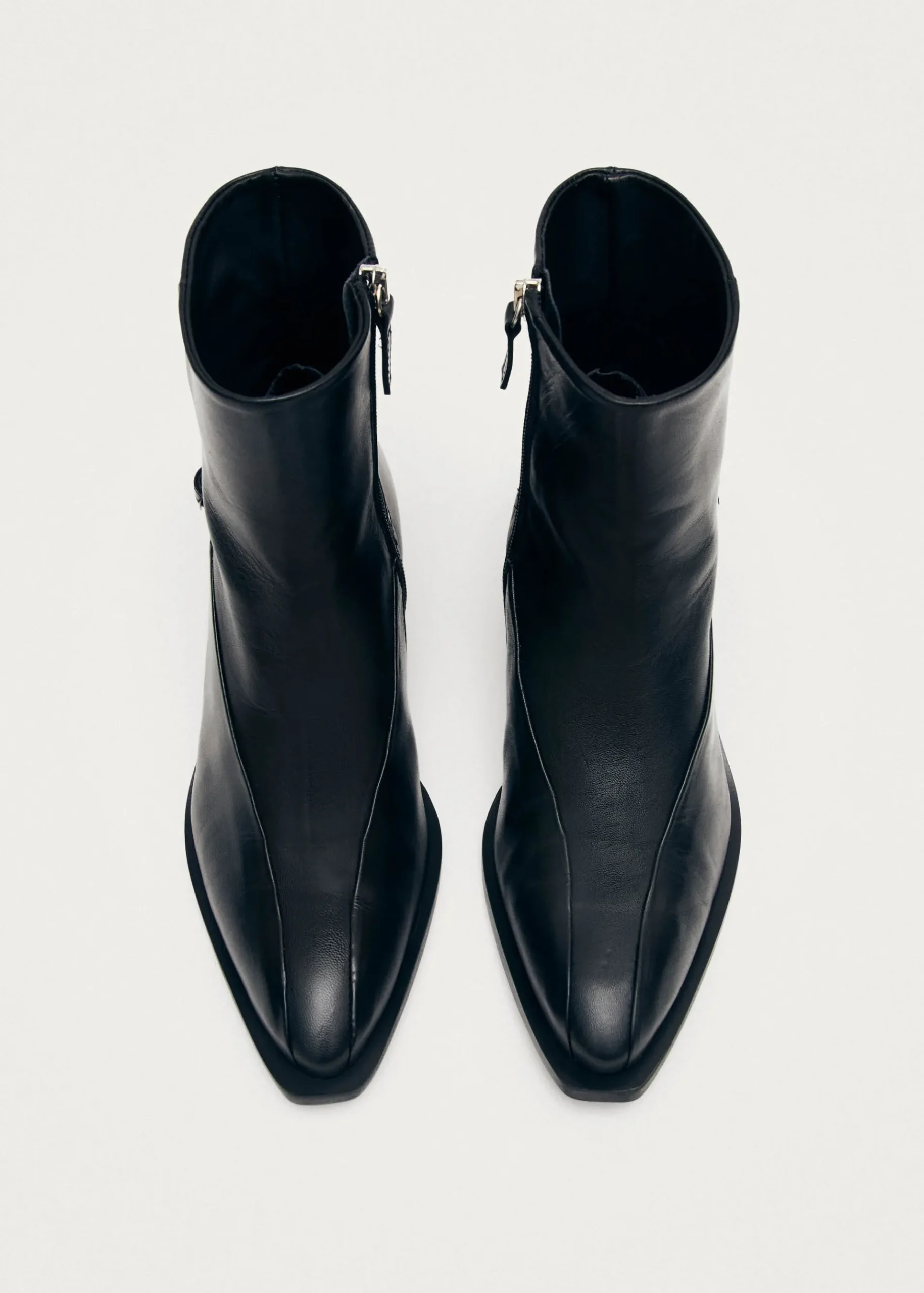 Lizzie Schwarze Leder Stiefeletten