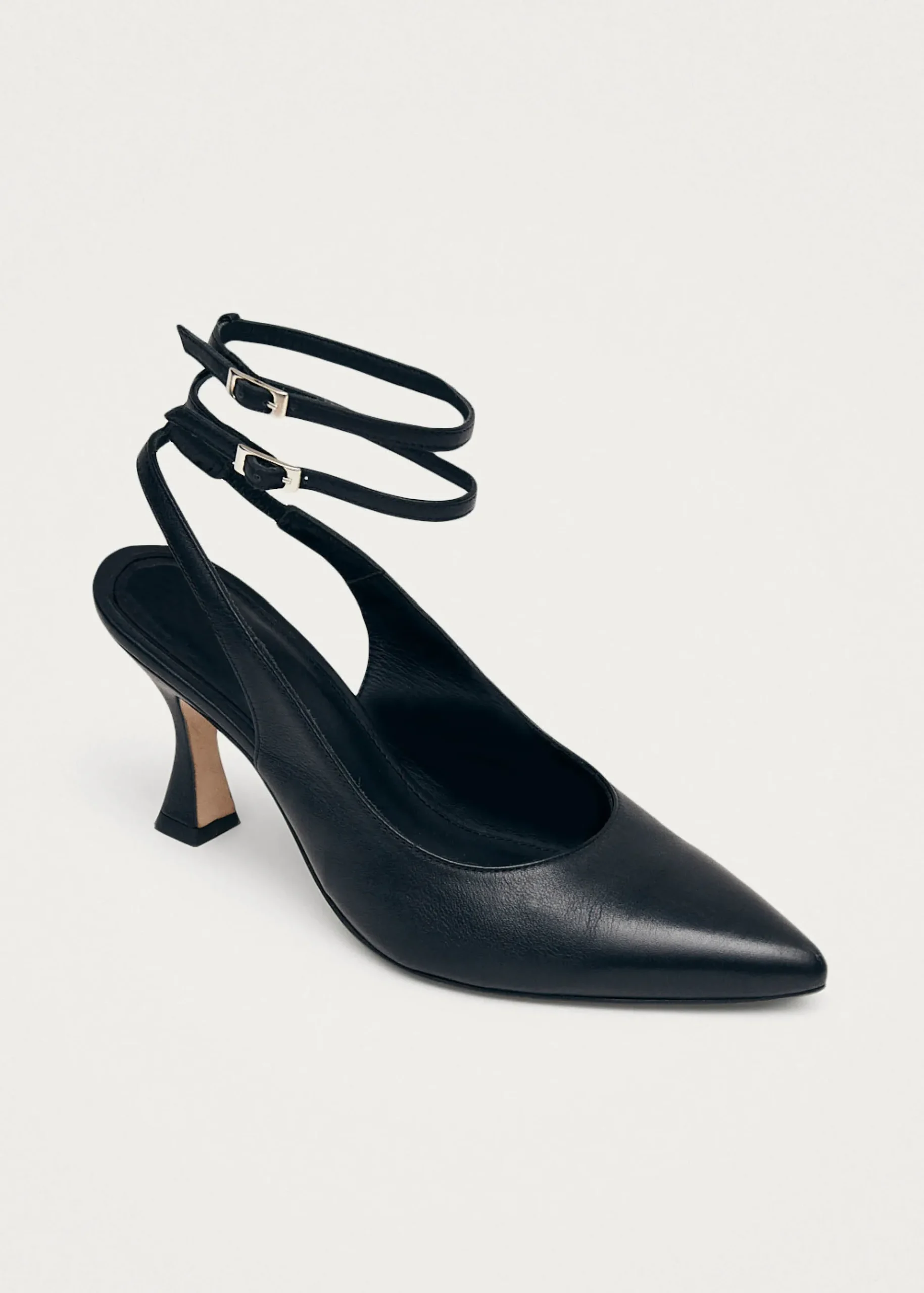 Louise Schwarze Lederpumps