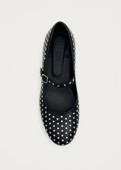 Lucien Schwarze Leder Ballerinas