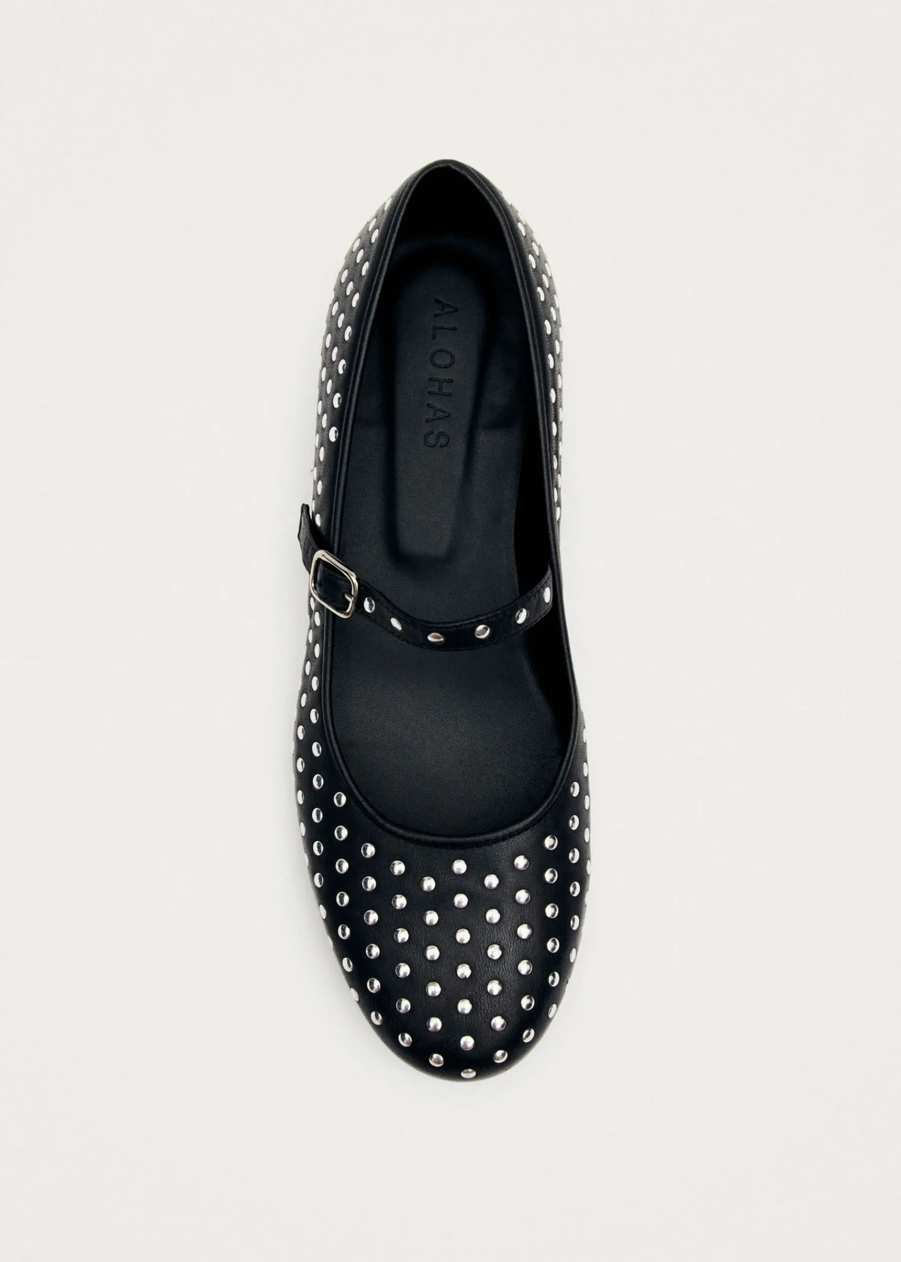 Lucien Schwarze Leder Ballerinas