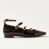 Luke Braune Mary Jane Ballerinas aus Lackleder