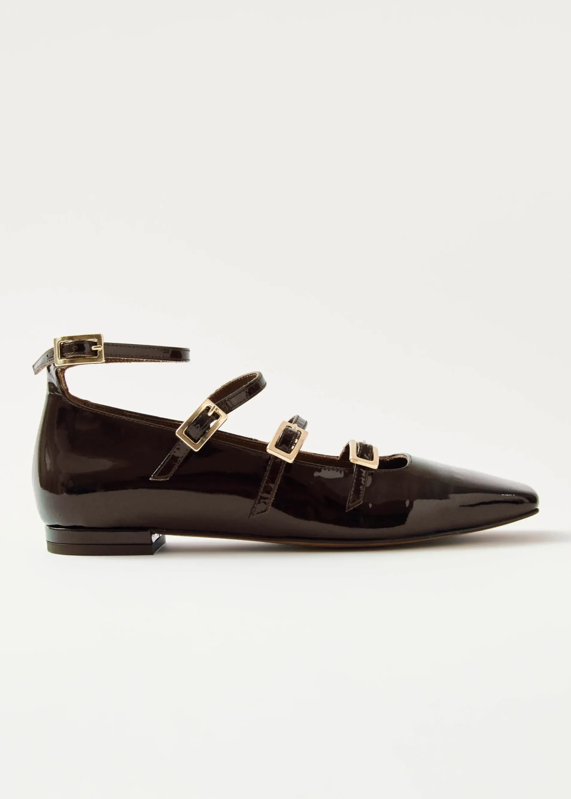 Luke Braune Mary Jane Ballerinas aus Lackleder