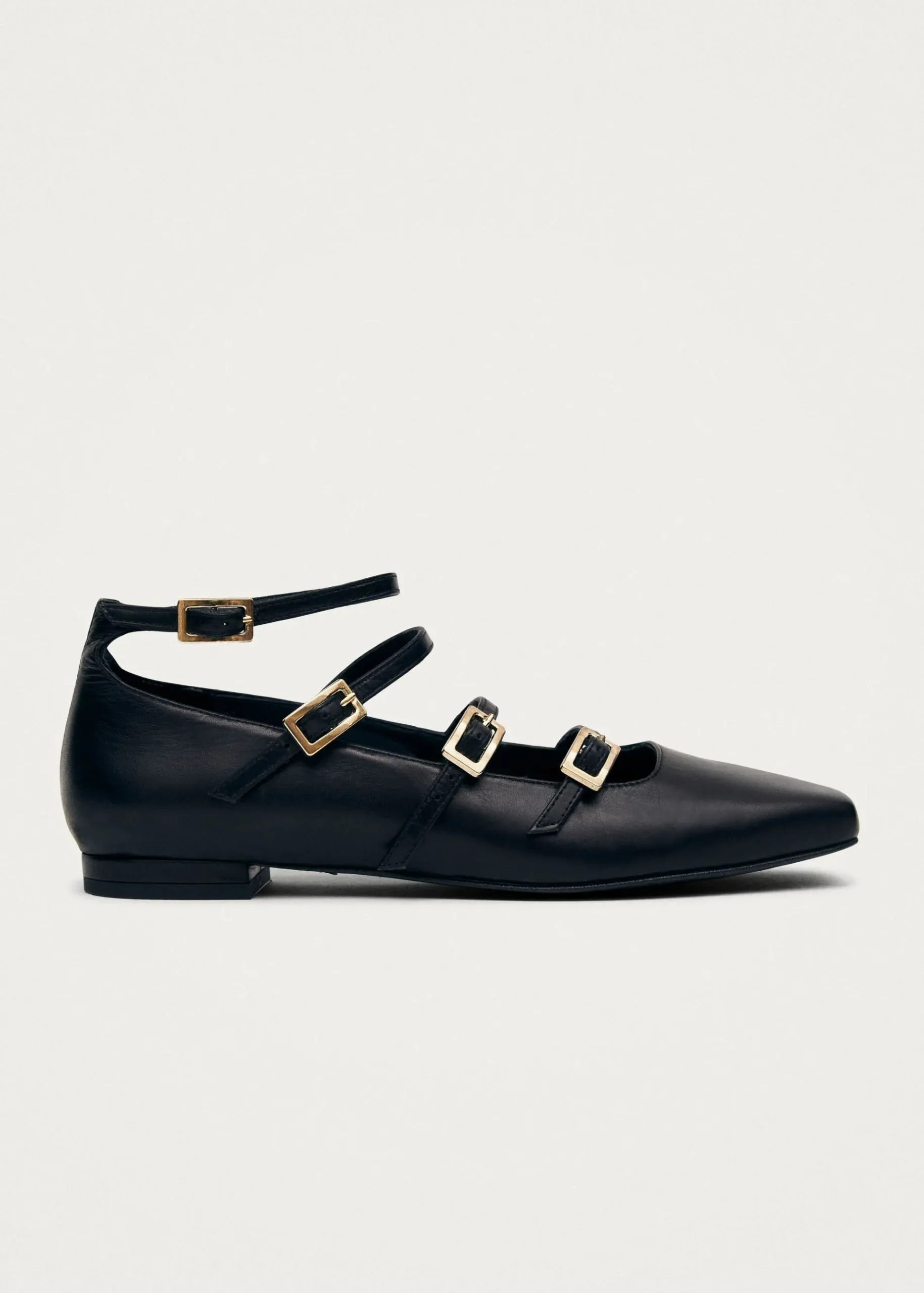 Luke Schwarze Mary Jane Ballerinas aus Leder