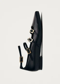 Luke Schwarze Mary Jane Ballerinas aus Leder