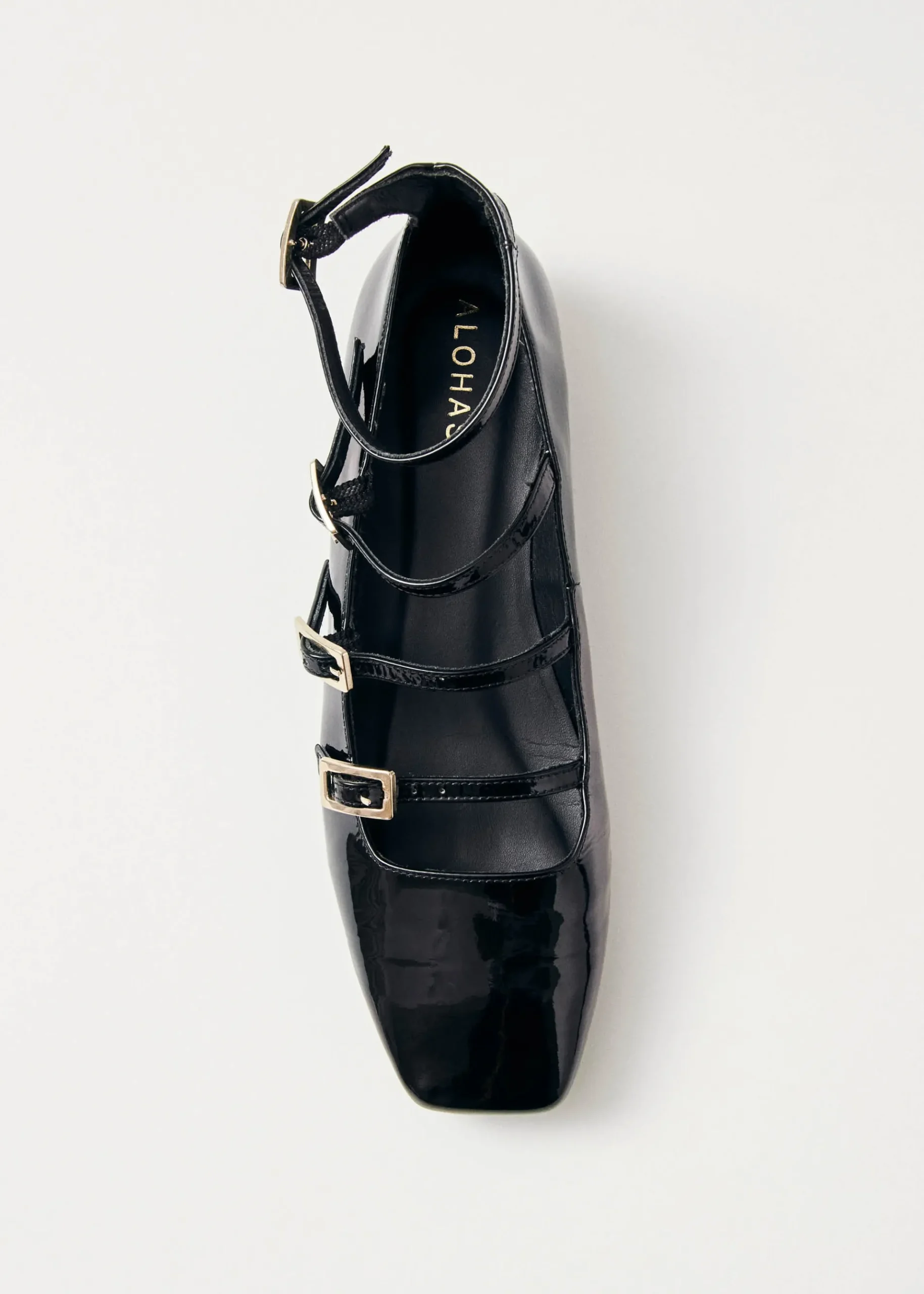 Luke Schwarze Mary Jane Ballerinas aus Lackleder