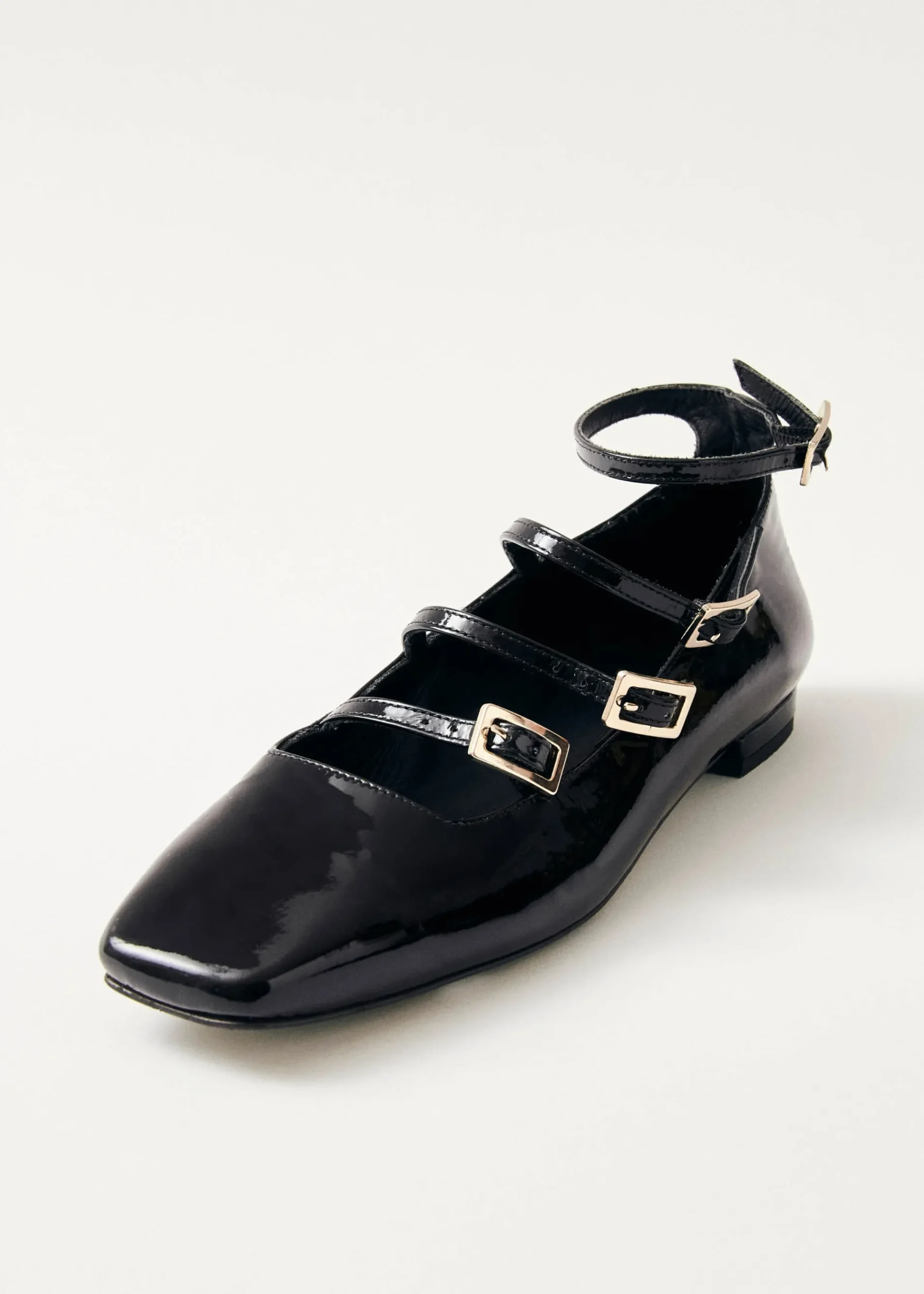 Luke Schwarze Mary Jane Ballerinas aus Lackleder