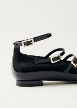 Luke Schwarze Mary Jane Ballerinas aus Lackleder