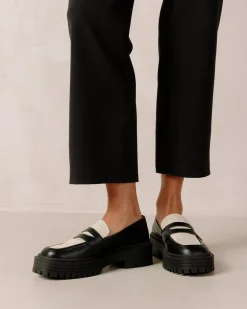 Mask Bicolor Black Vegan Leather Loafers