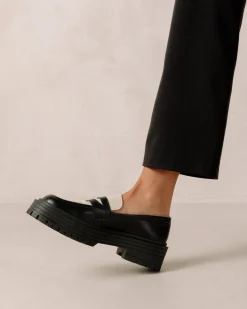 Mask Bicolor Black Vegan Leather Loafers