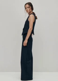 Megan Marineblaue Nadelstreifen-Hose