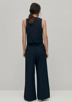 Megan Marineblaue Nadelstreifen-Hose