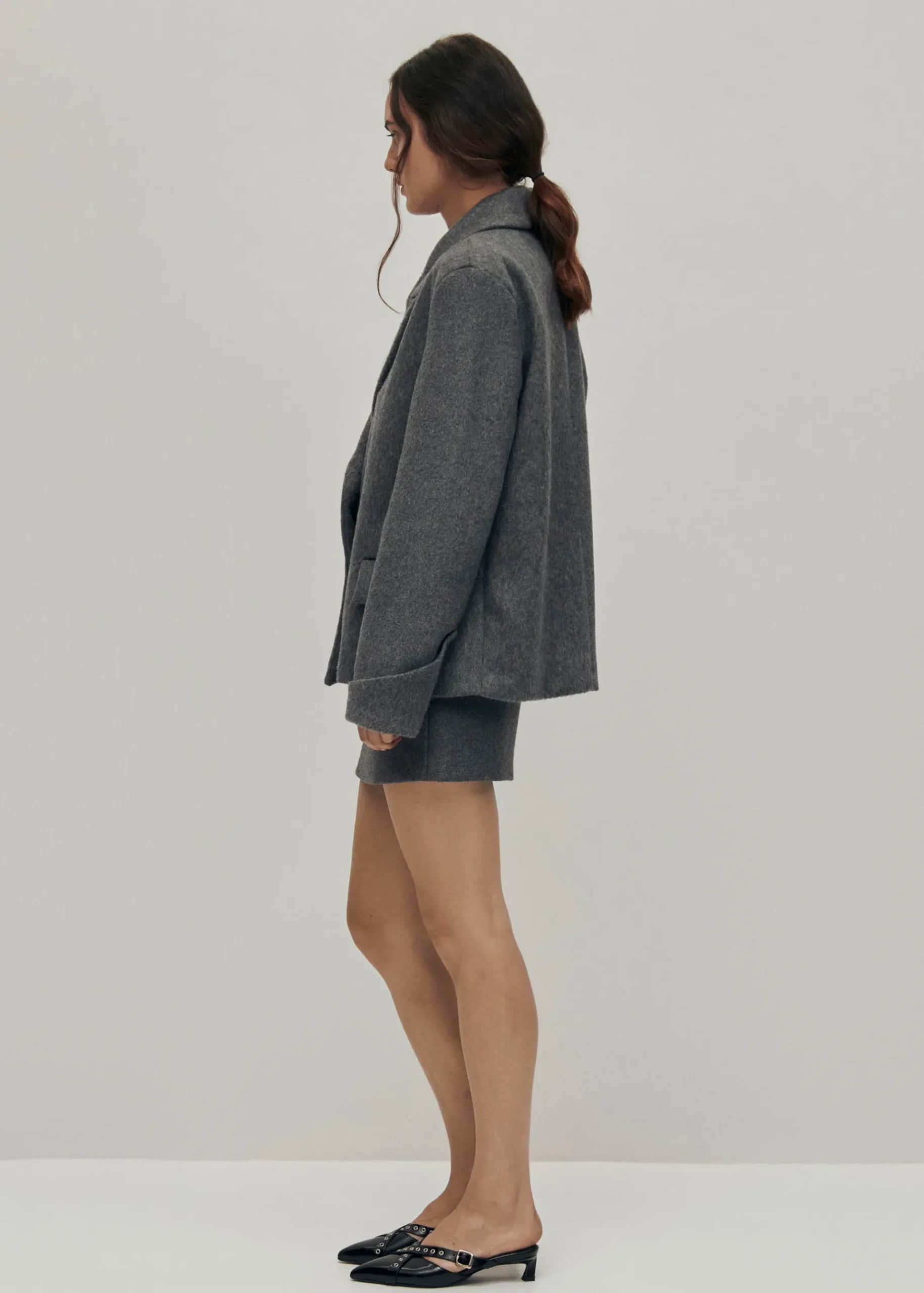 Mei Grauer Wollblazer