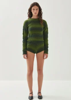 Monte Grüne Strick-Shorts