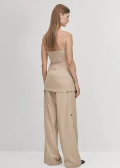 Moon Beige Top Hochwertiges Oberteil in Mondbeige